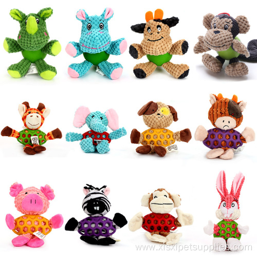 cleaning teeth sounding plush dog toy with sound